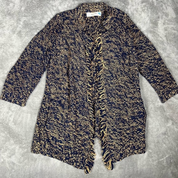 Anthropologie Cardigan Womens Small Sparrow Linen Wool Knit Classic Sleek City - Picture 5 of 8